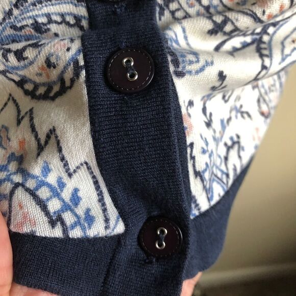 Pendleton | Vintage Paisley print Vneck sweater Cardigan size Small preowned - Picture 6 of 8